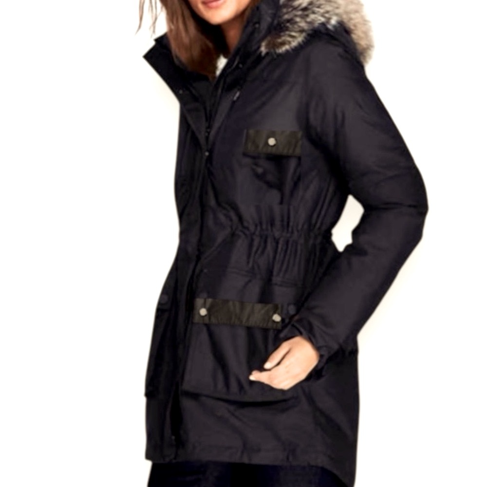 Lands’ End Canvas Collection 3-in-1 Hood. Anorak | Size 10 | Black + Blue | $85